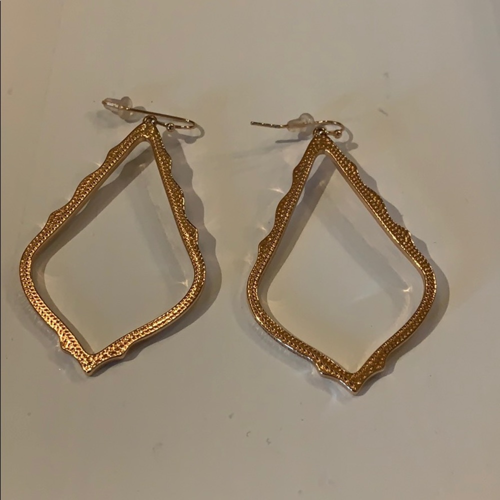 Rose gold Kendra Scott earrings. About 3 inches - Picture 3 of 3